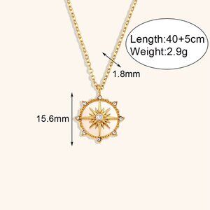 Passport Philosophy North Star Shell Pendant 18k Gold Plated Stainless Steel